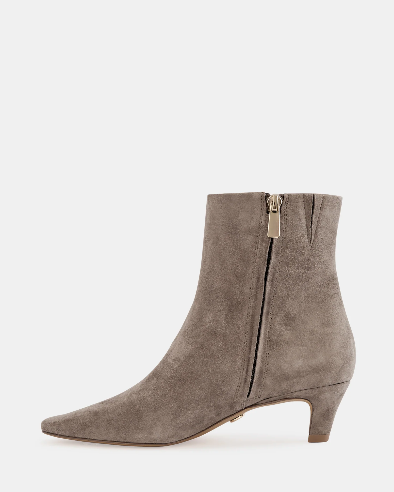 Honora Taupe Suede Leather Ankle Boot - Image 6