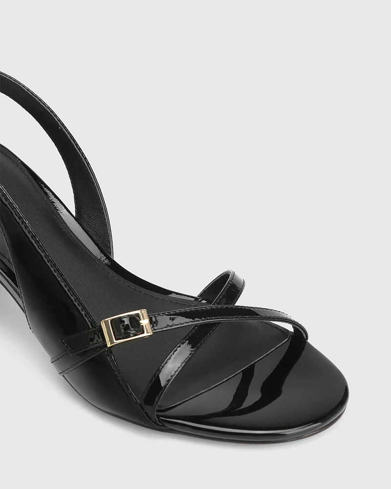 Inez Black Patent Leather Slingback - Image 3
