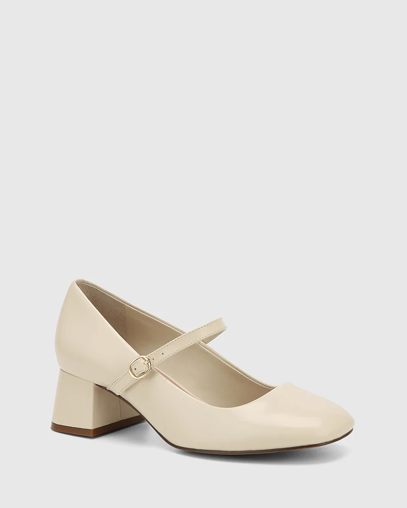 Irena Vintage Ivory Leather Mary Jane - Image 2