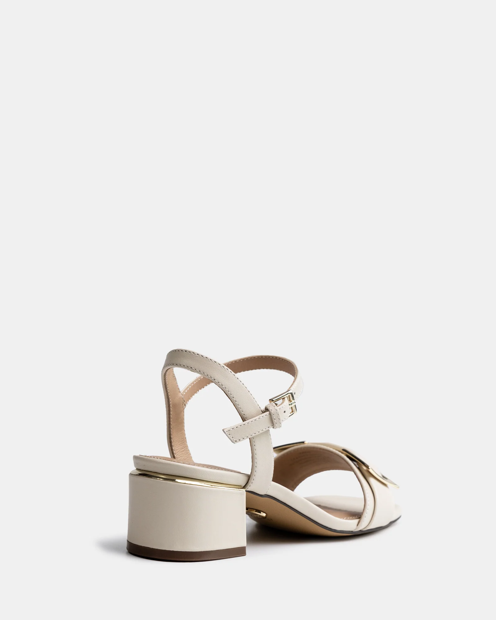 Izaro Vintage Ivory Leather Block Heel - Image 4