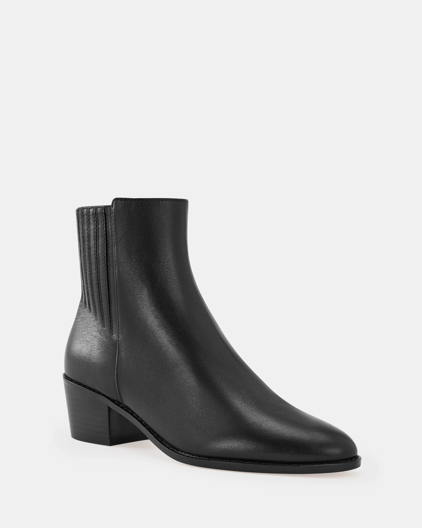Jesse Black Leather Ankle Boot - Image 2