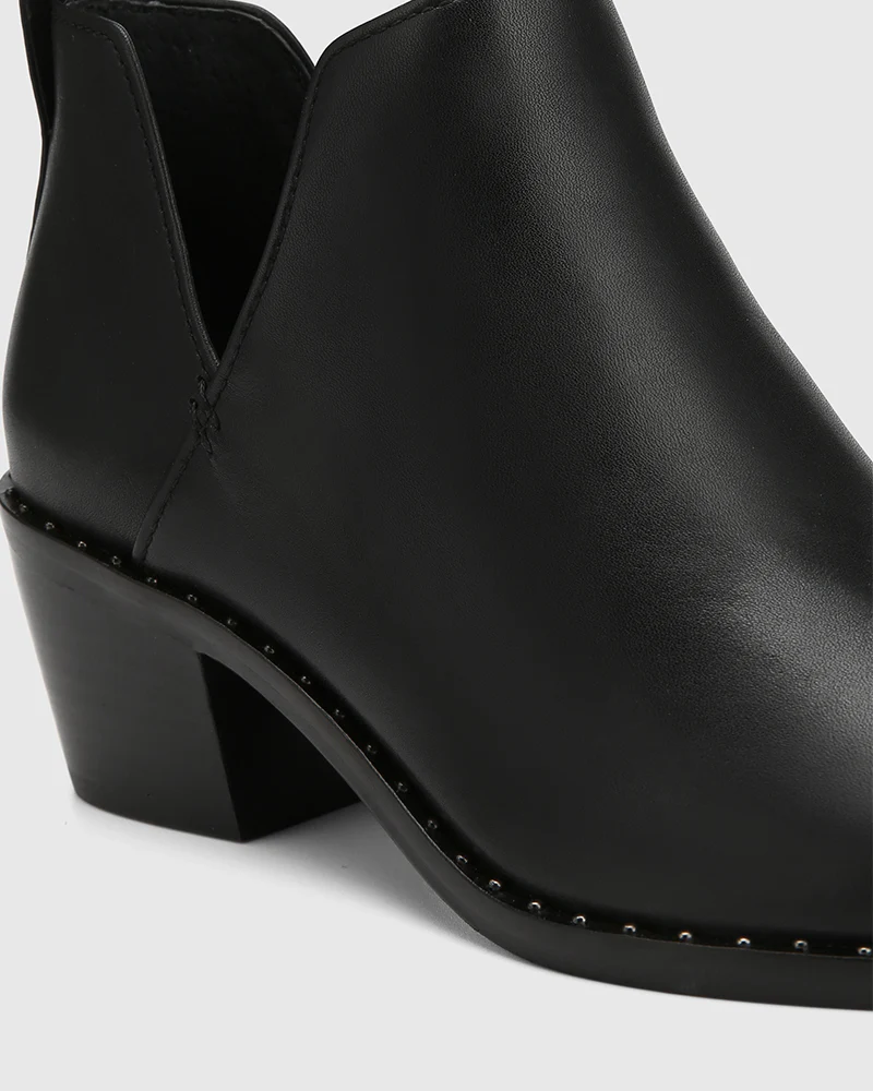 Jiya Black Leather Ankle Boot - Image 3