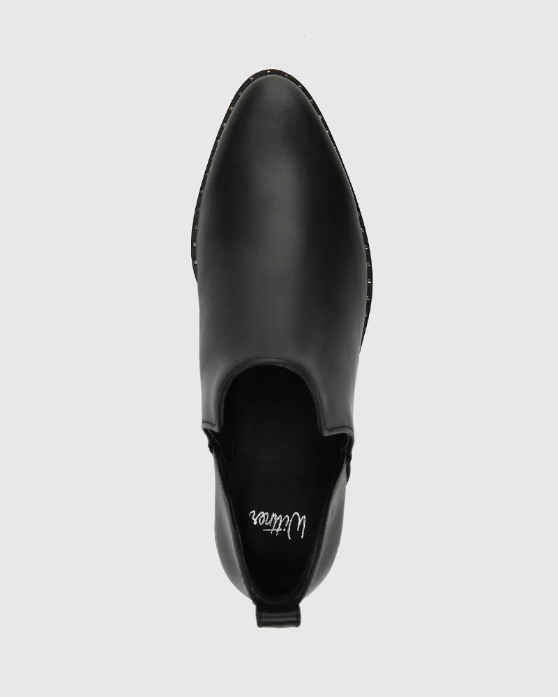Jiya Black Leather Ankle Boot - Image 5