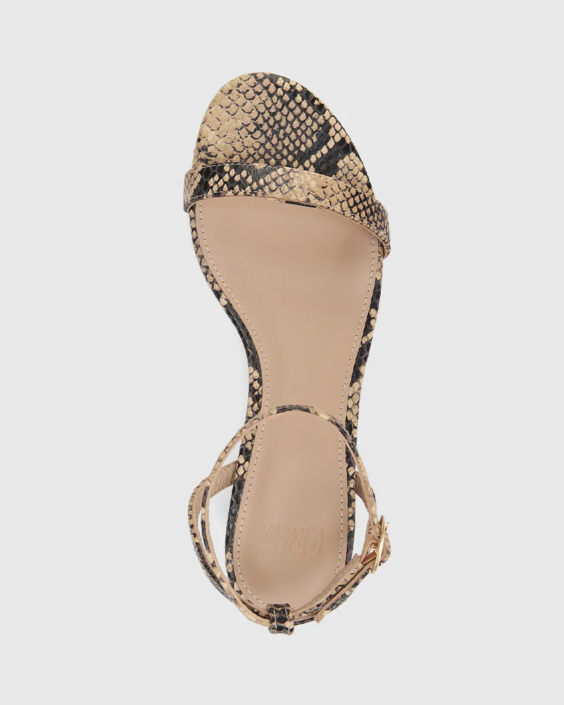 Jo Black Multi Snake Print Leather Kitten Heel - Image 5