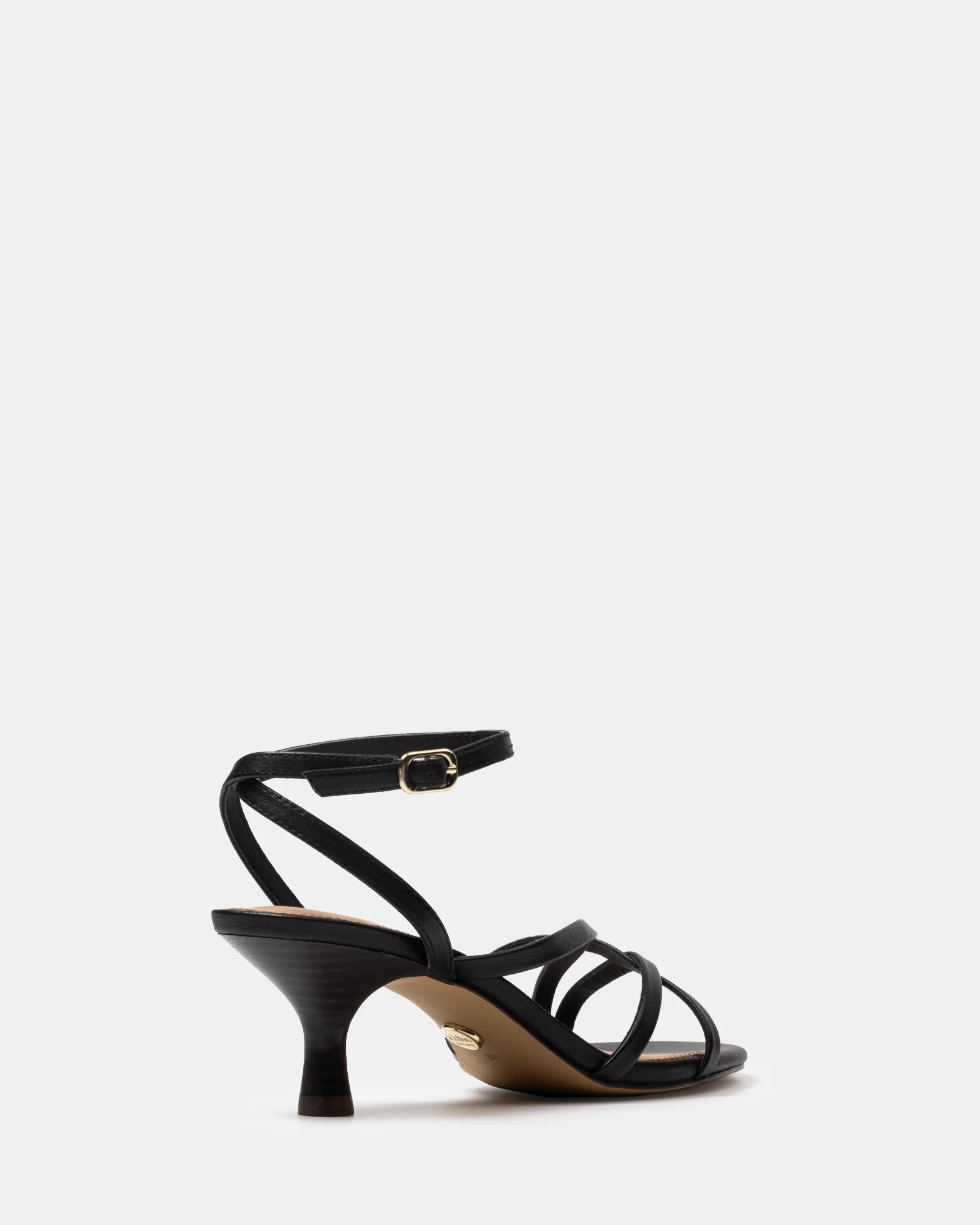 Kailee Black Leather Strappy Heel - Image 4