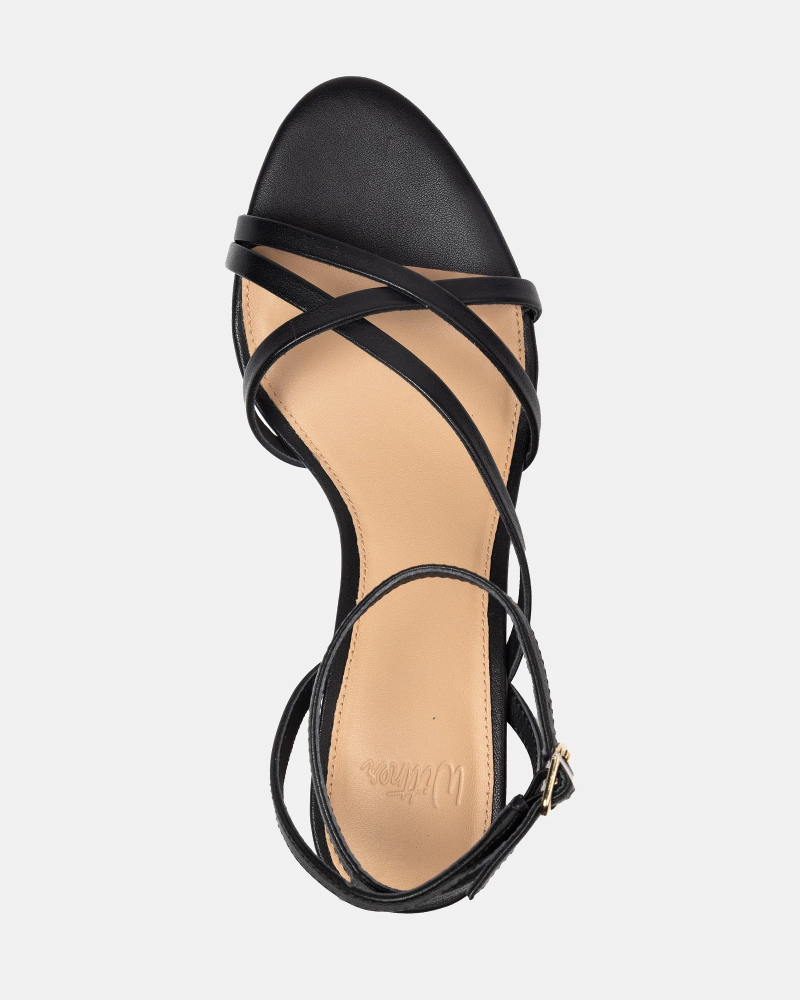Kailee Black Leather Strappy Heel - Image 5