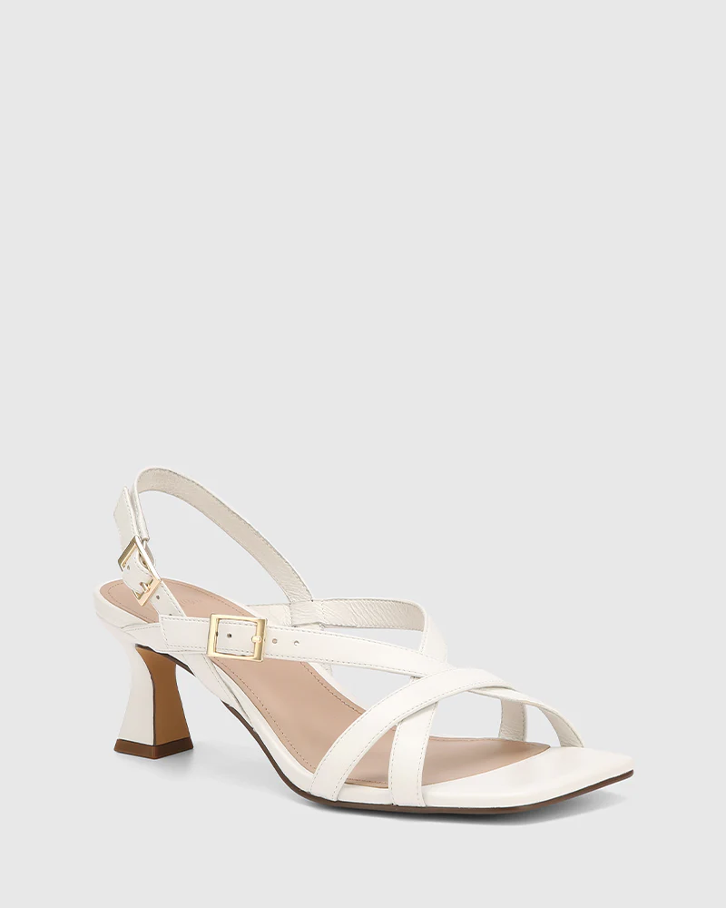 Kirby White Leather Strappy Heel - Image 2
