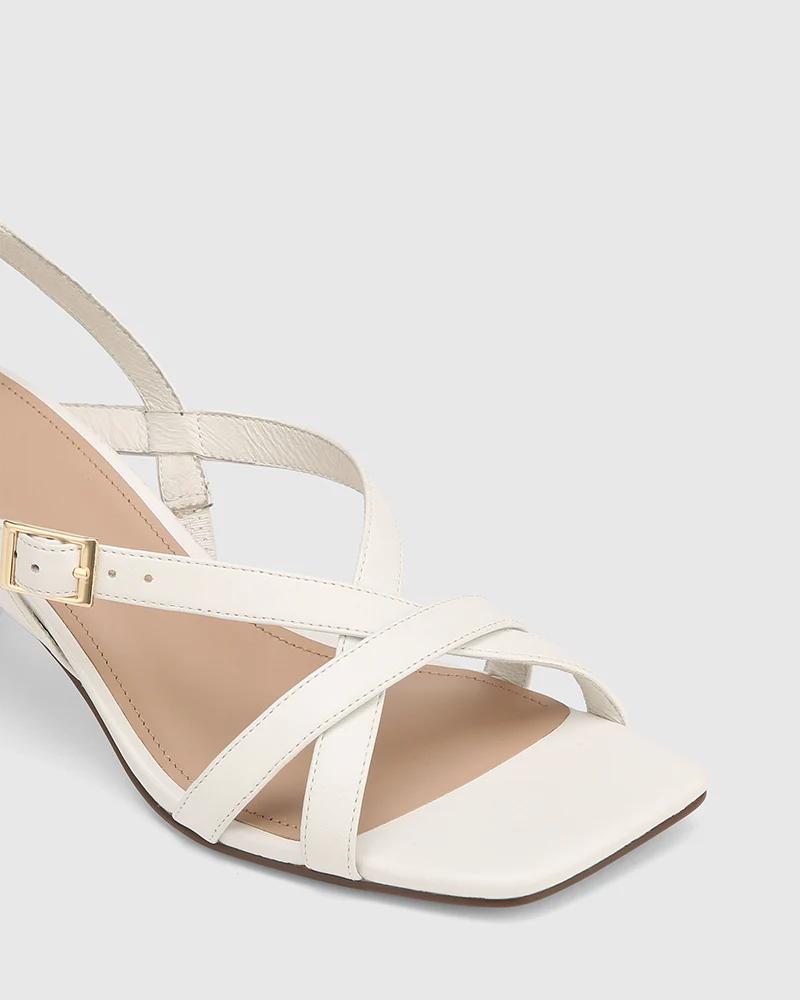 Kirby White Leather Strappy Heel - Image 3