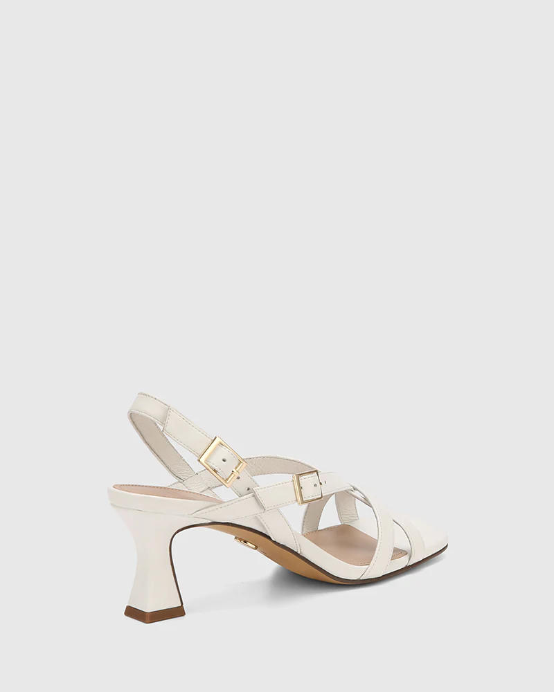 Kirby White Leather Strappy Heel - Image 4