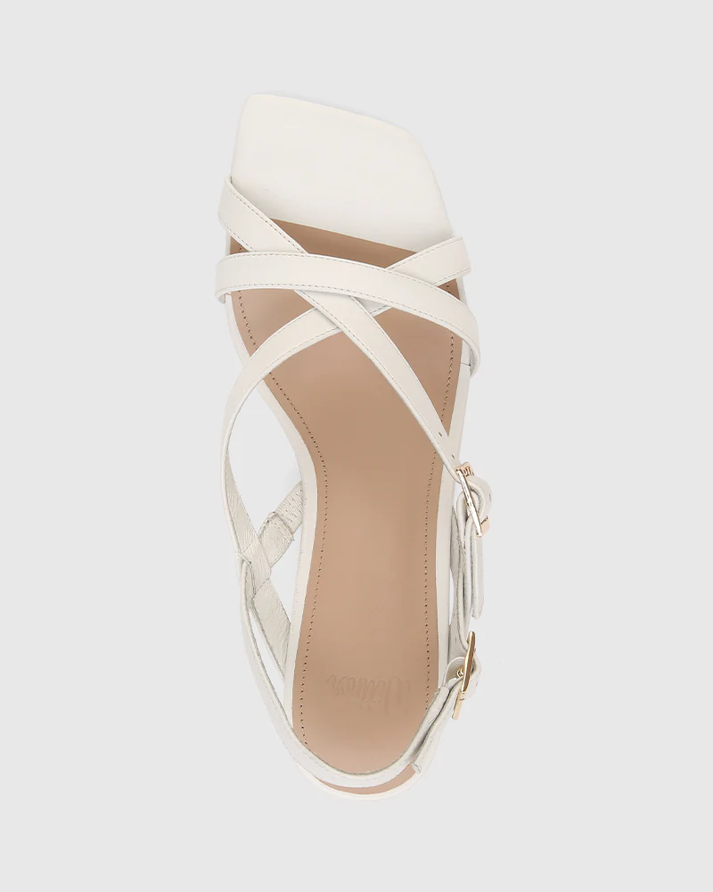 Kirby White Leather Strappy Heel - Image 5