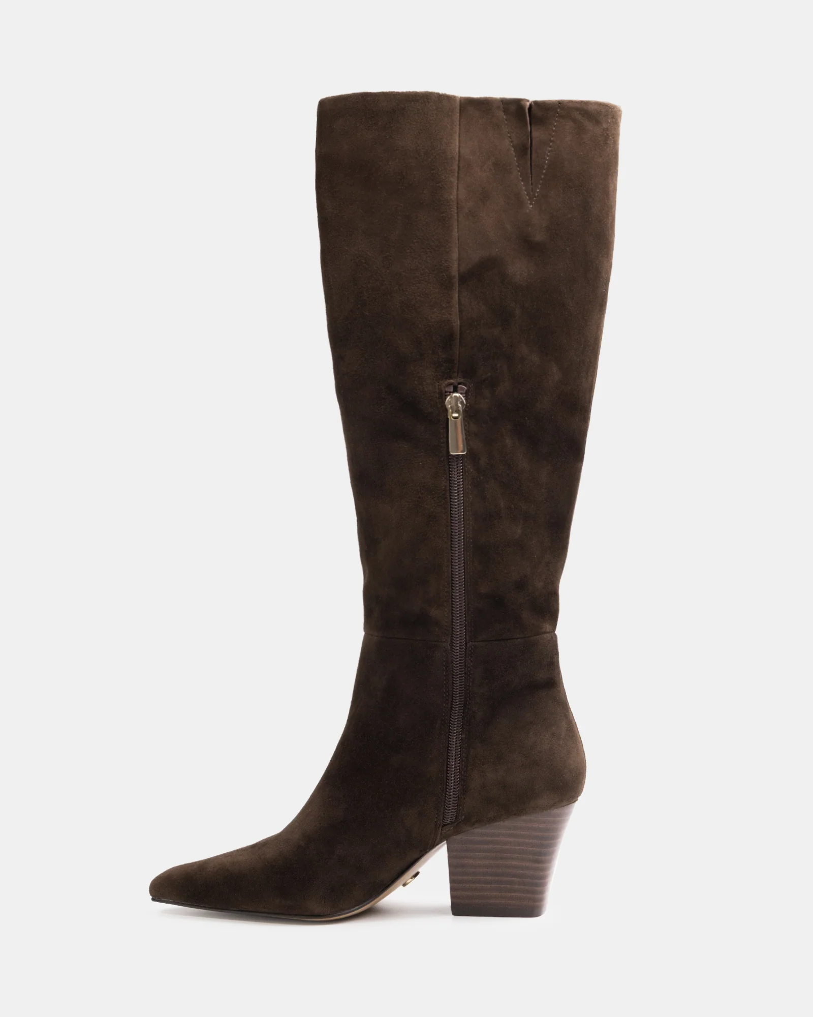 Kolton Chocolate Suede Leather Knee High Boot - Image 6
