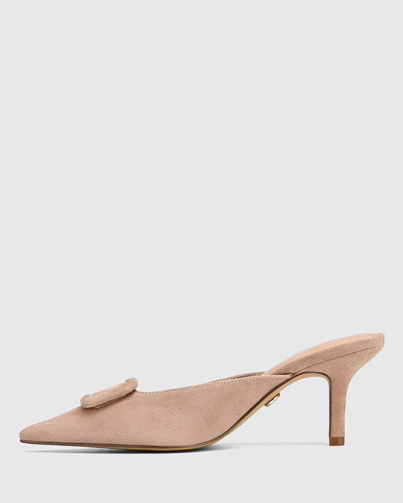 Lacina Hazelnut Suede Leather Mule - Image 6