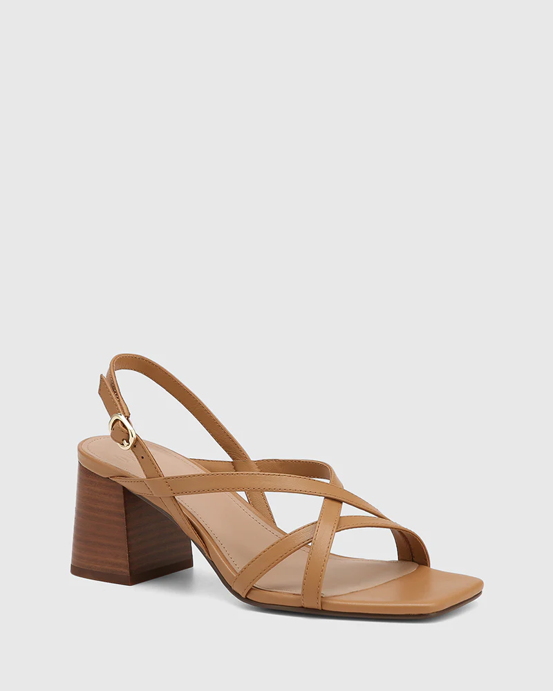Lauri Dark Sand Leather Strappy Heel - Image 2