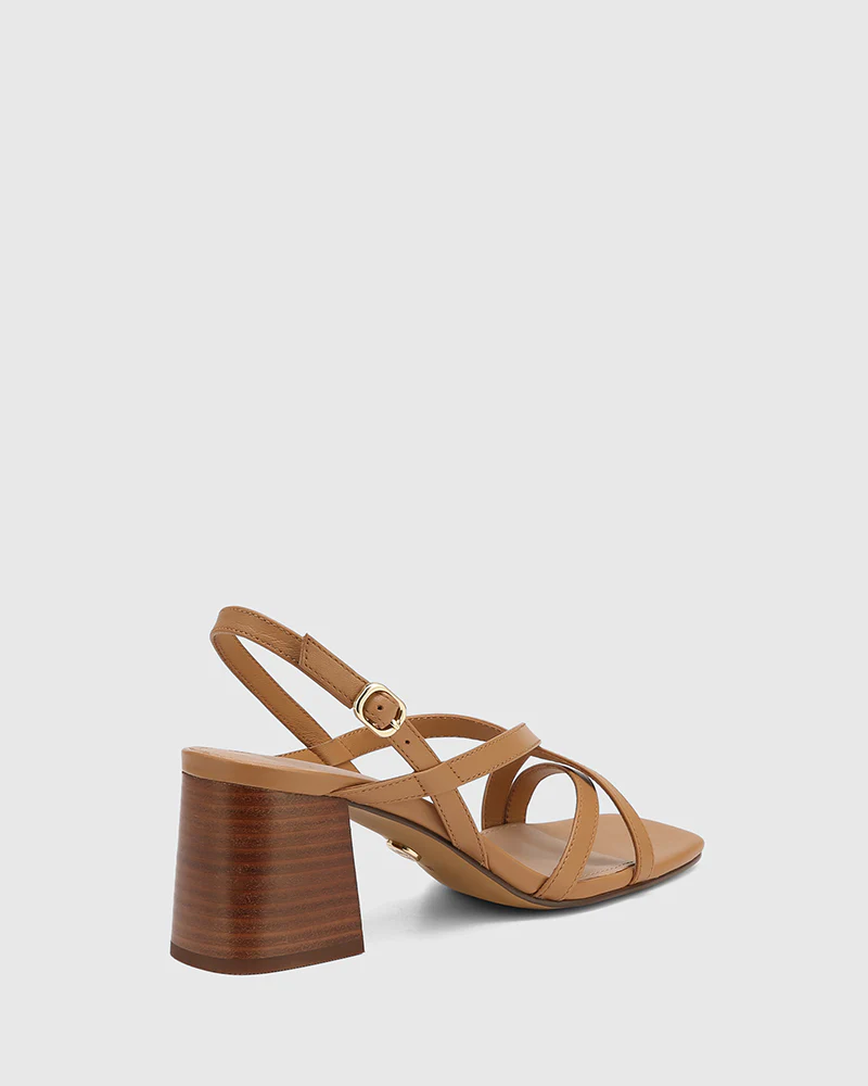 Lauri Dark Sand Leather Strappy Heel - Image 4