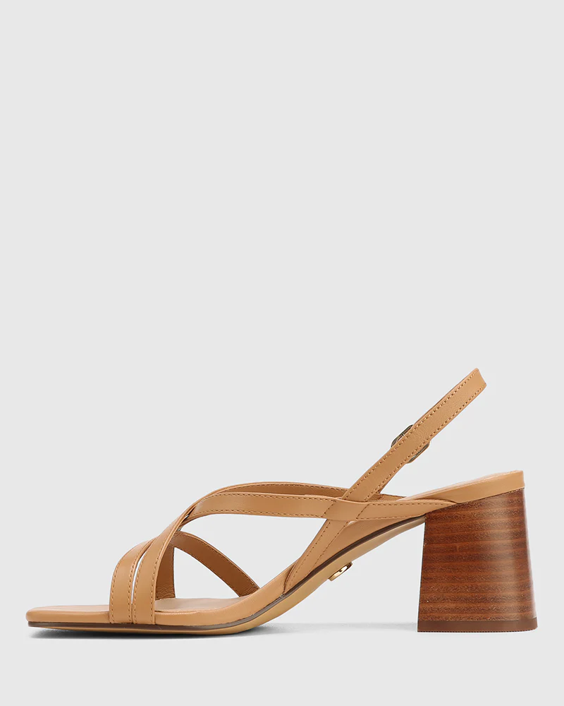 Lauri Dark Sand Leather Strappy Heel - Image 6