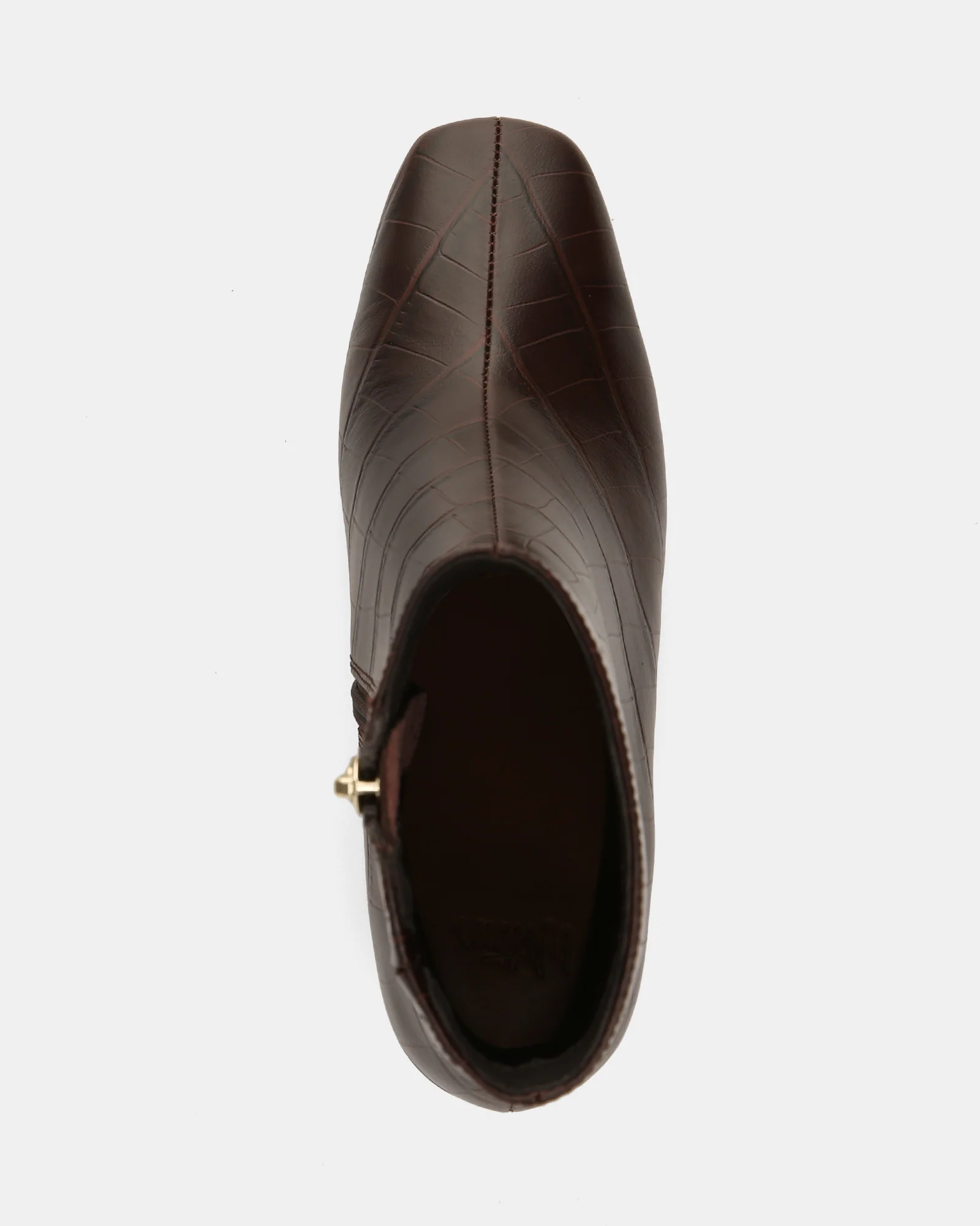 Lena Ebony Croc Embossed Leather Ankle Boot - Image 5