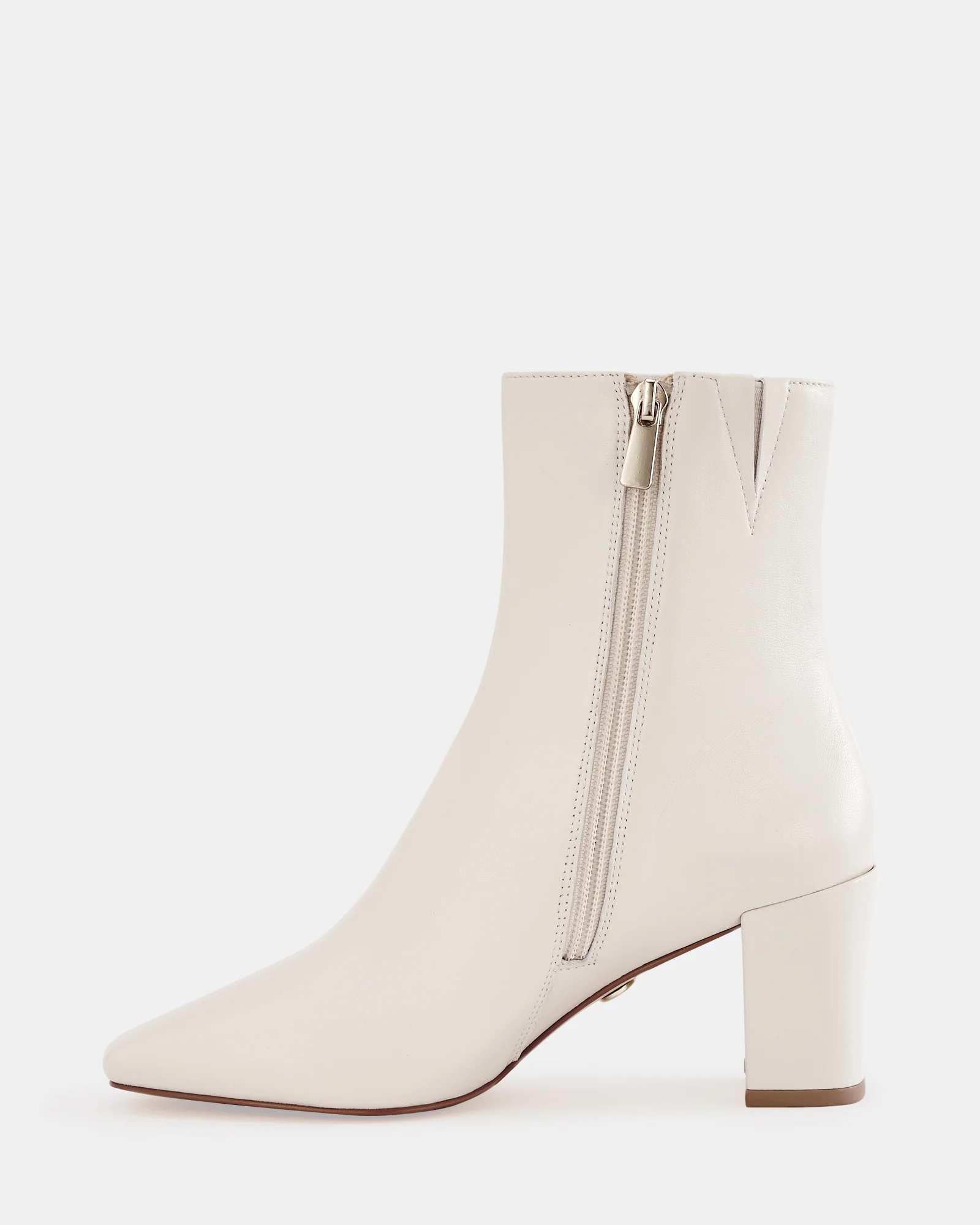 Lena Ecru Leather Ankle Boot - Image 6