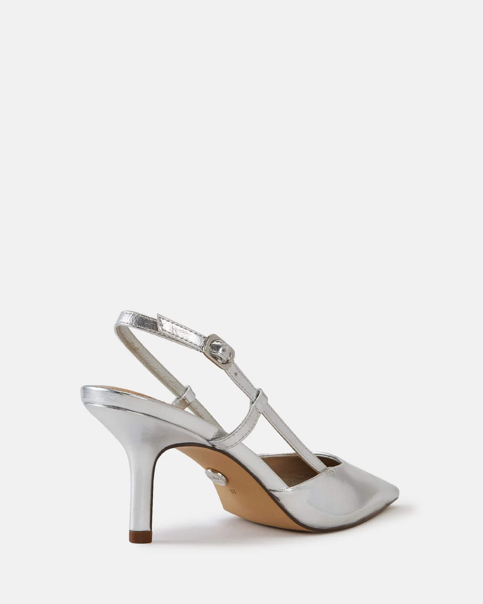 Lennox Silver Mirrored Metallic Leather Slingback - Image 4