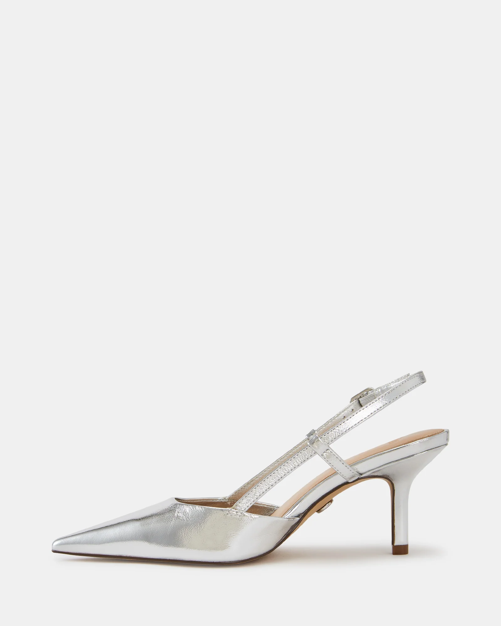 Lennox Silver Mirrored Metallic Leather Slingback - Image 6