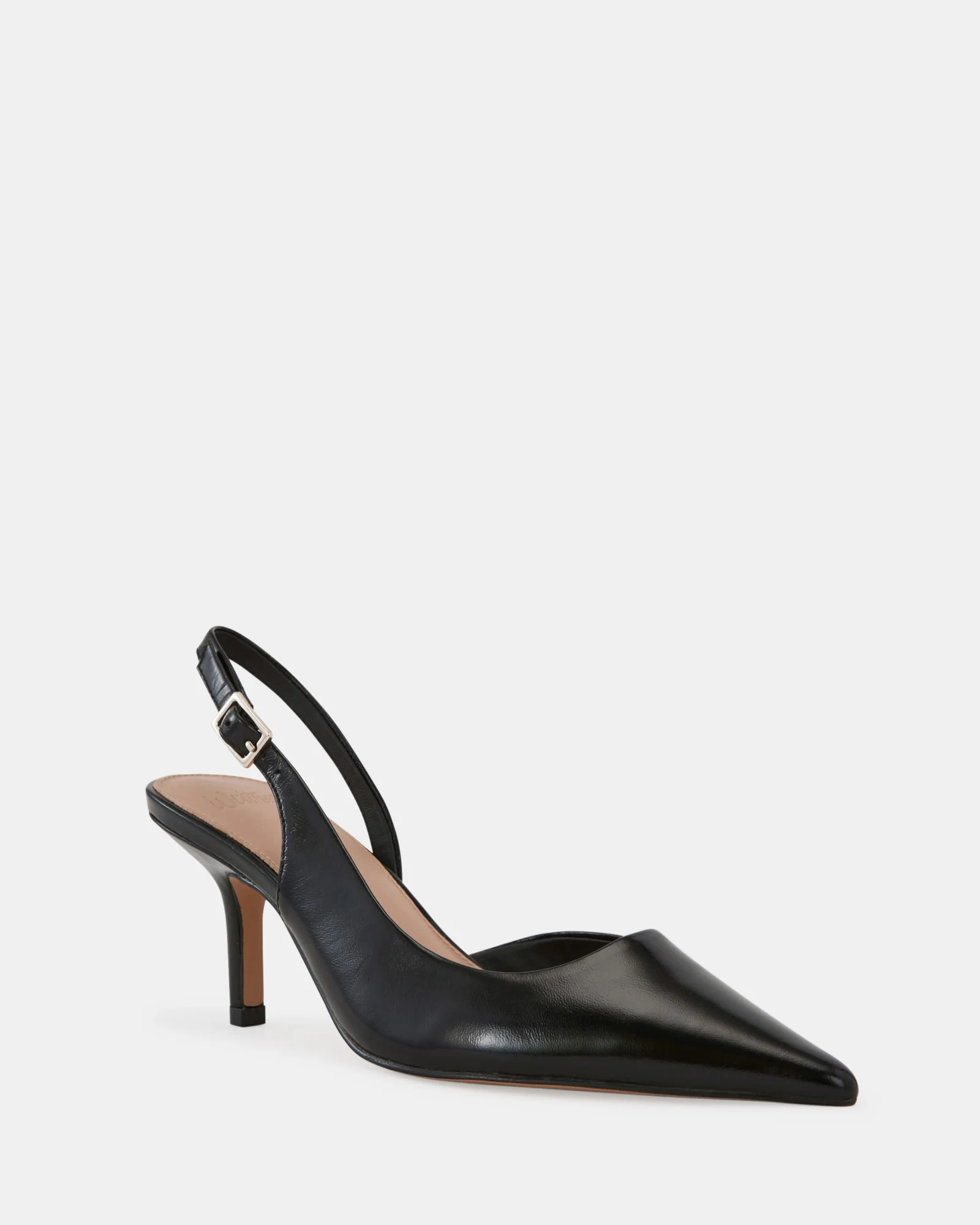 Livy Black Shiny Leather Slingback - Image 2