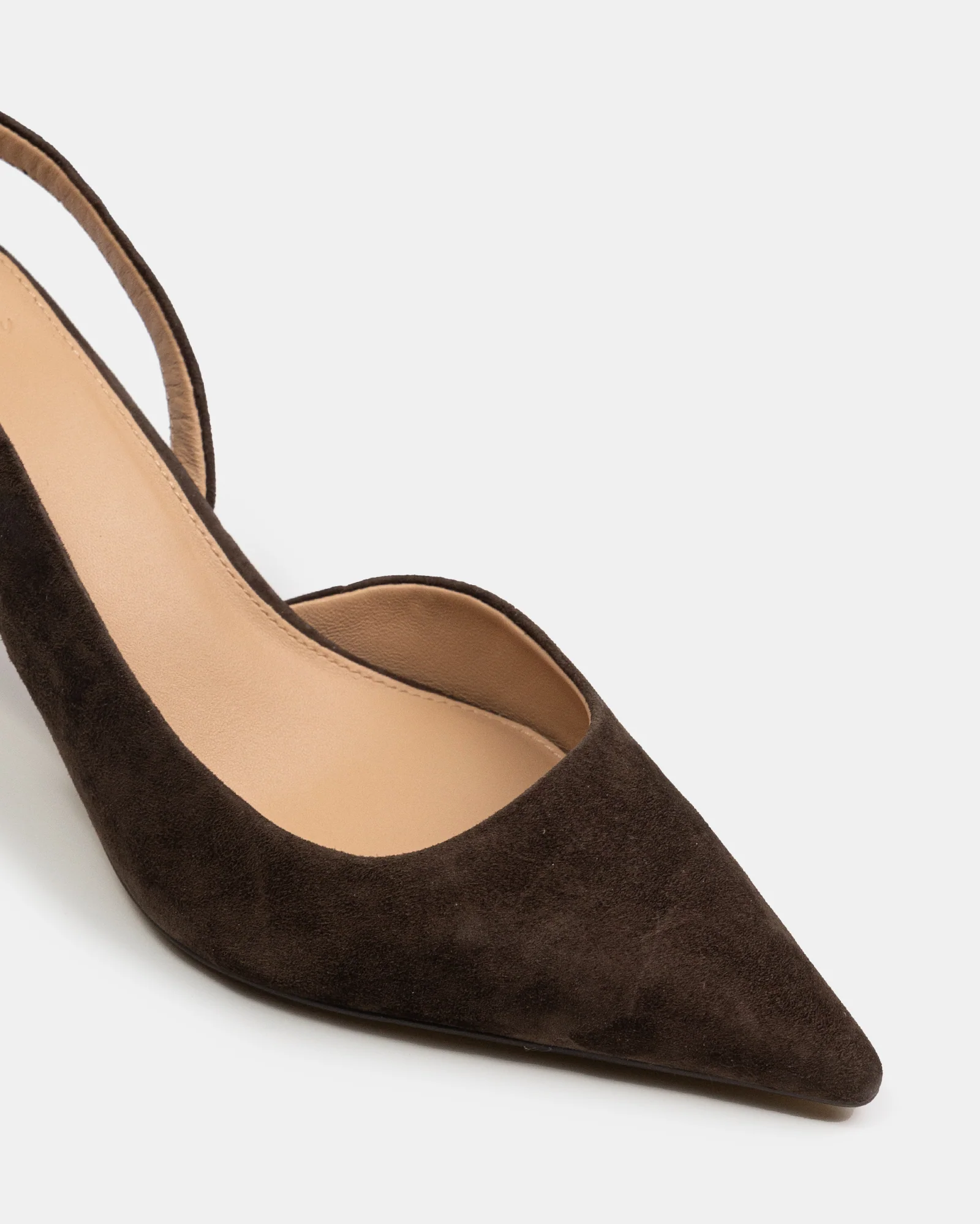 Livy Chocolate Suede Leather Slingback - Image 3
