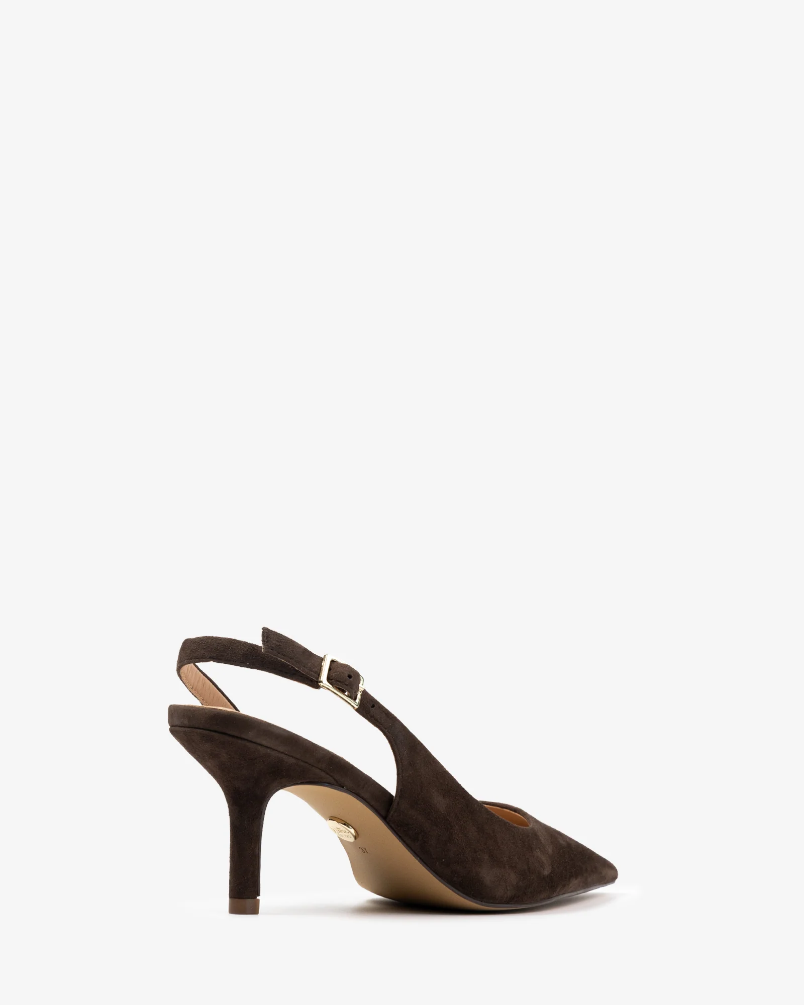 Livy Chocolate Suede Leather Slingback - Image 4
