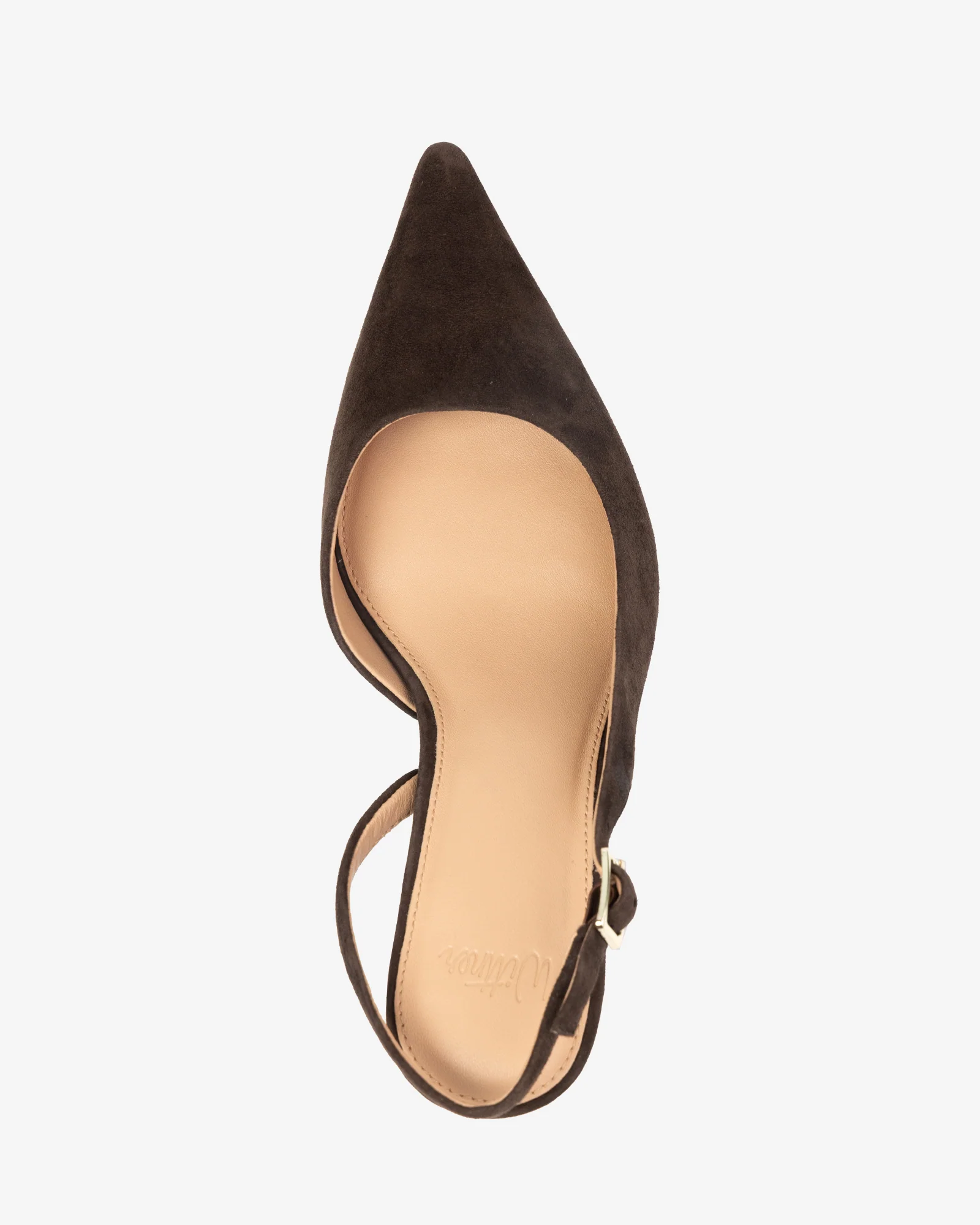 Livy Chocolate Suede Leather Slingback - Image 5