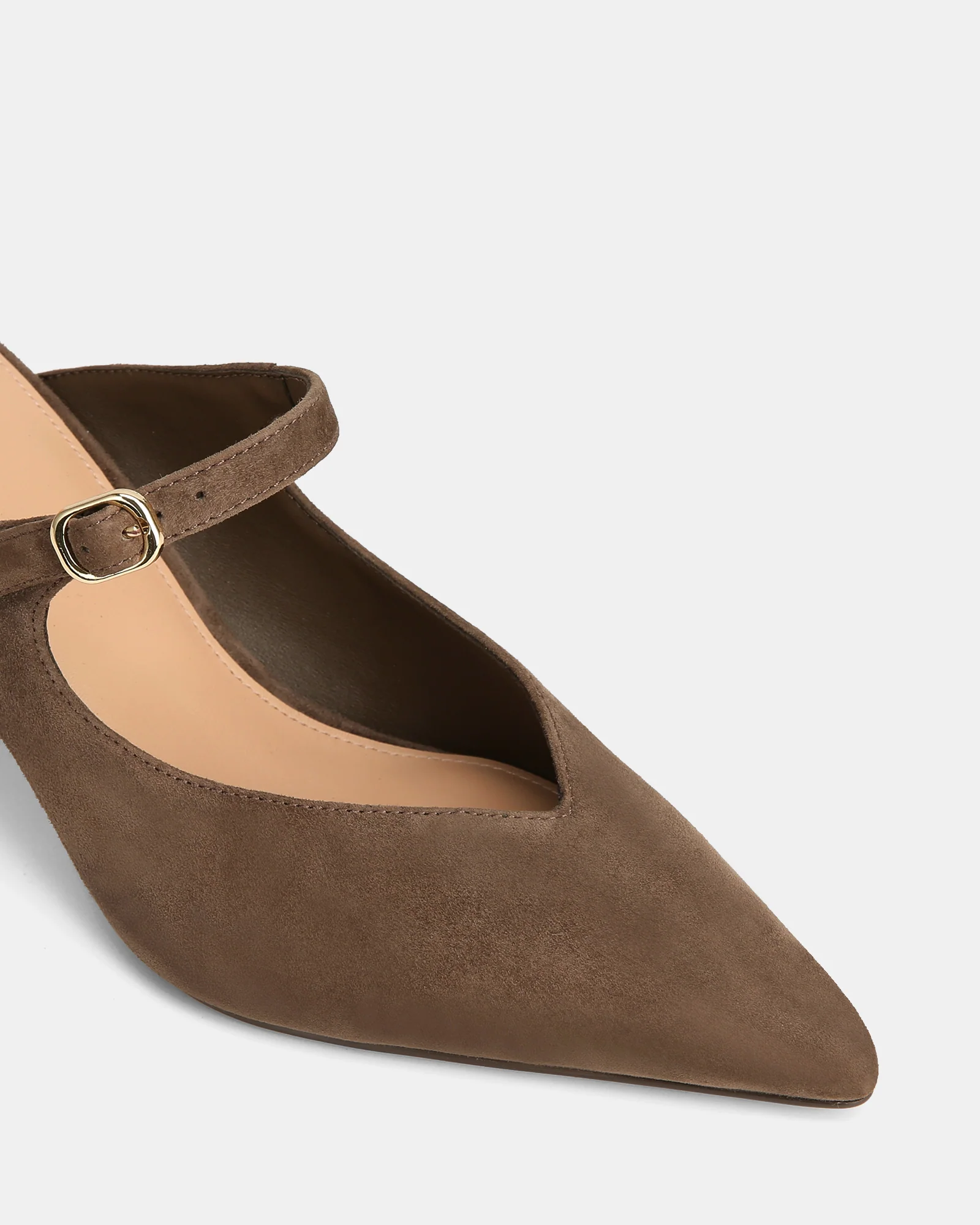 Lucille Mocha Brown Suede Leather Mule - Image 3