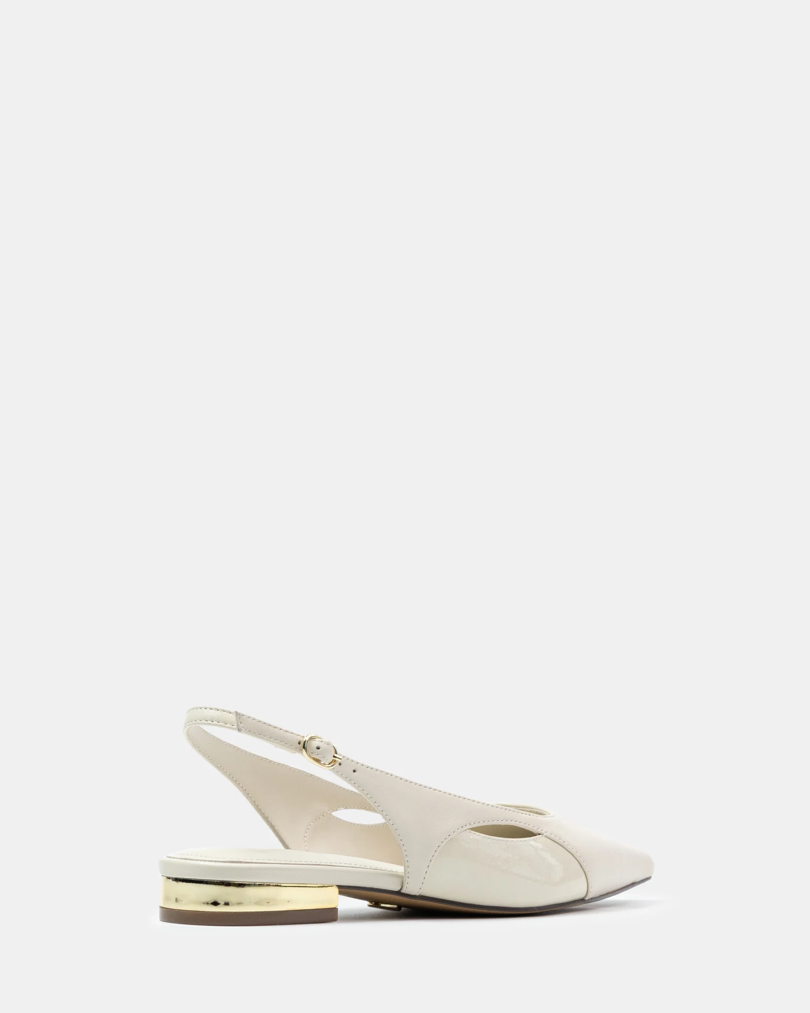 Margaret Vintage Ivory Leather Slingback - Image 4