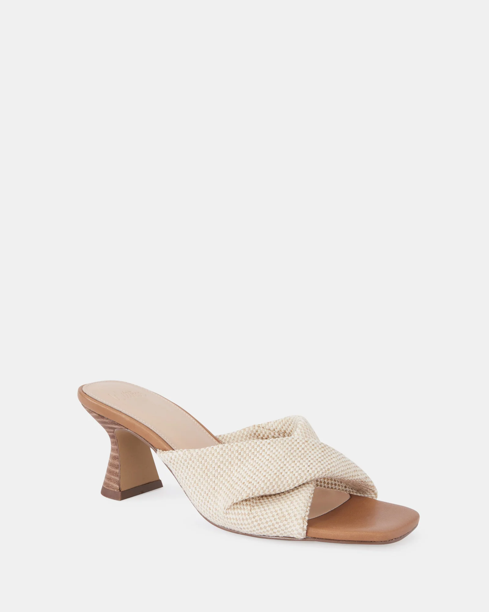 Marlee Natural Textile Flared Heel Mule - Image 2