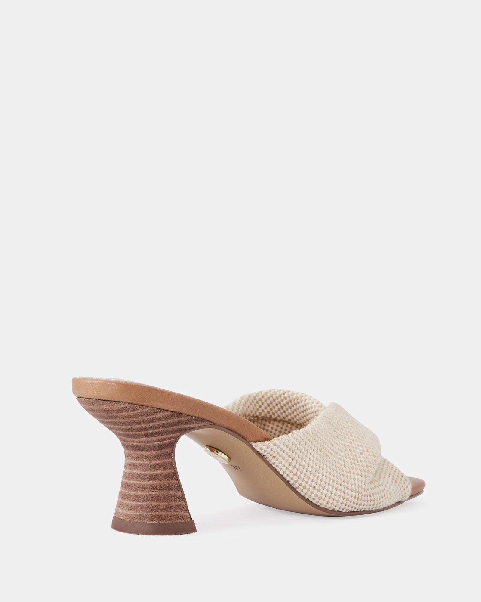 Marlee Natural Textile Flared Heel Mule - Image 4