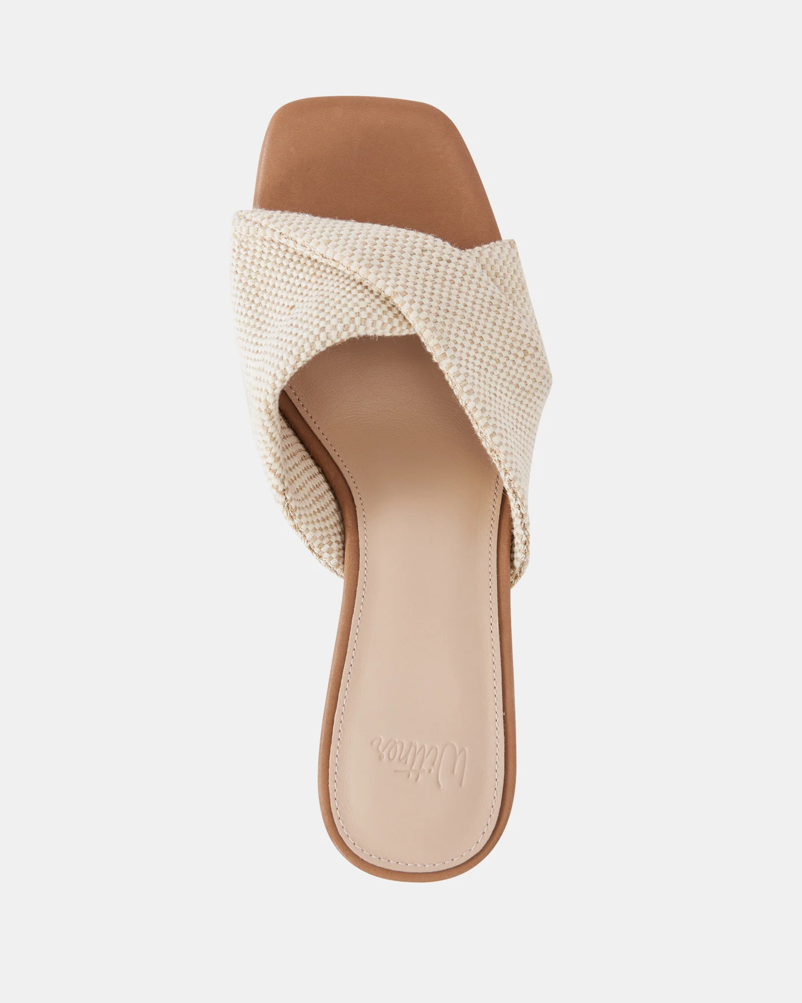 Marlee Natural Textile Flared Heel Mule - Image 5