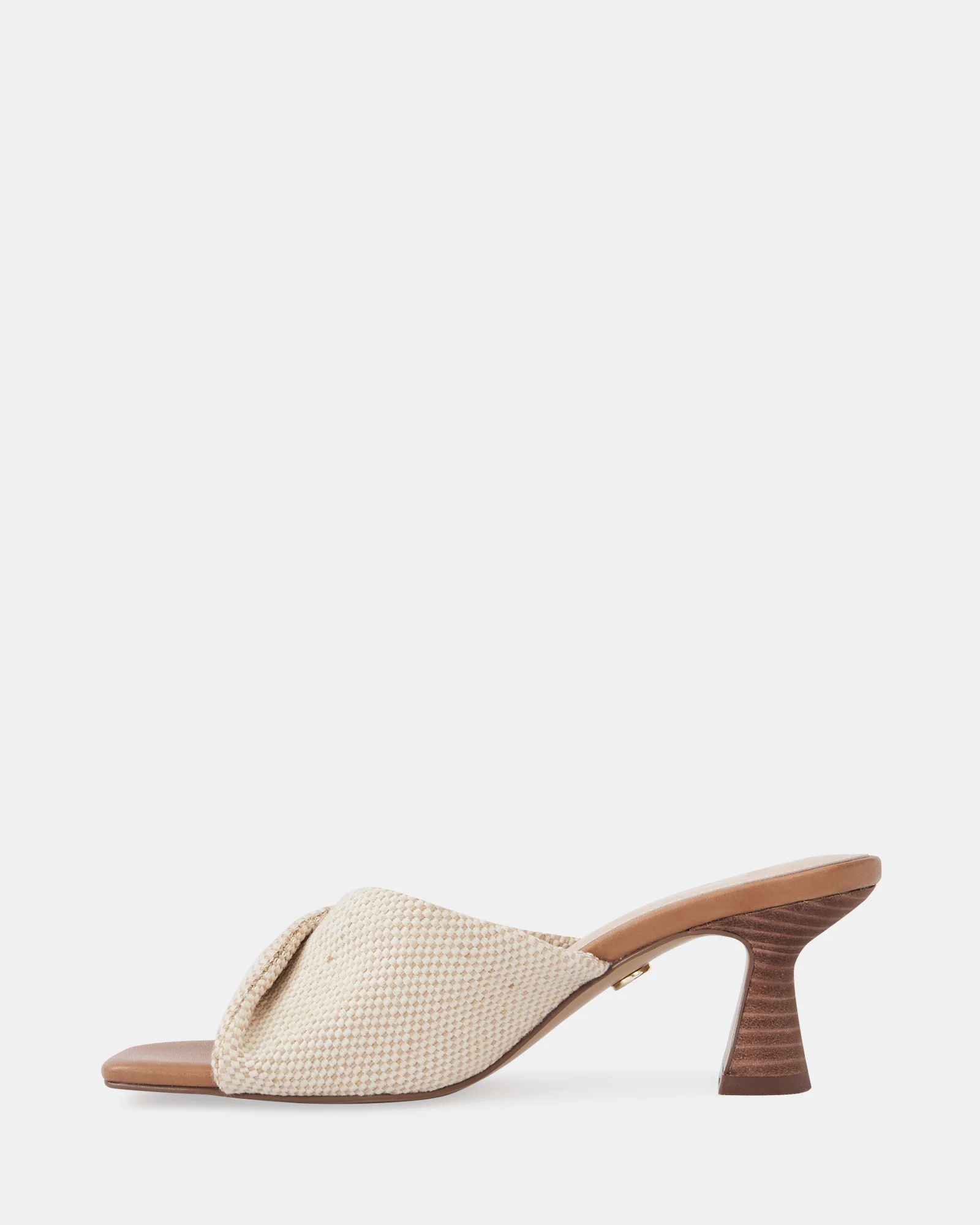 Marlee Natural Textile Flared Heel Mule - Image 6