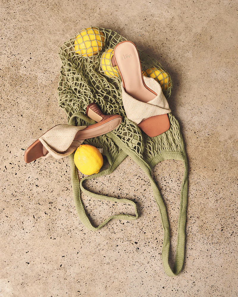 Marlee Natural Textile Flared Heel Mule - Image 8