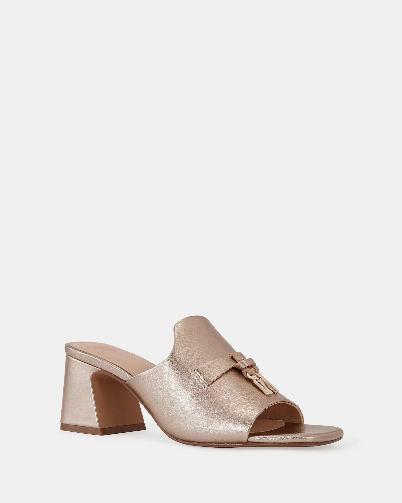 Mayse Champagne Pebble Leather Mule - Image 2