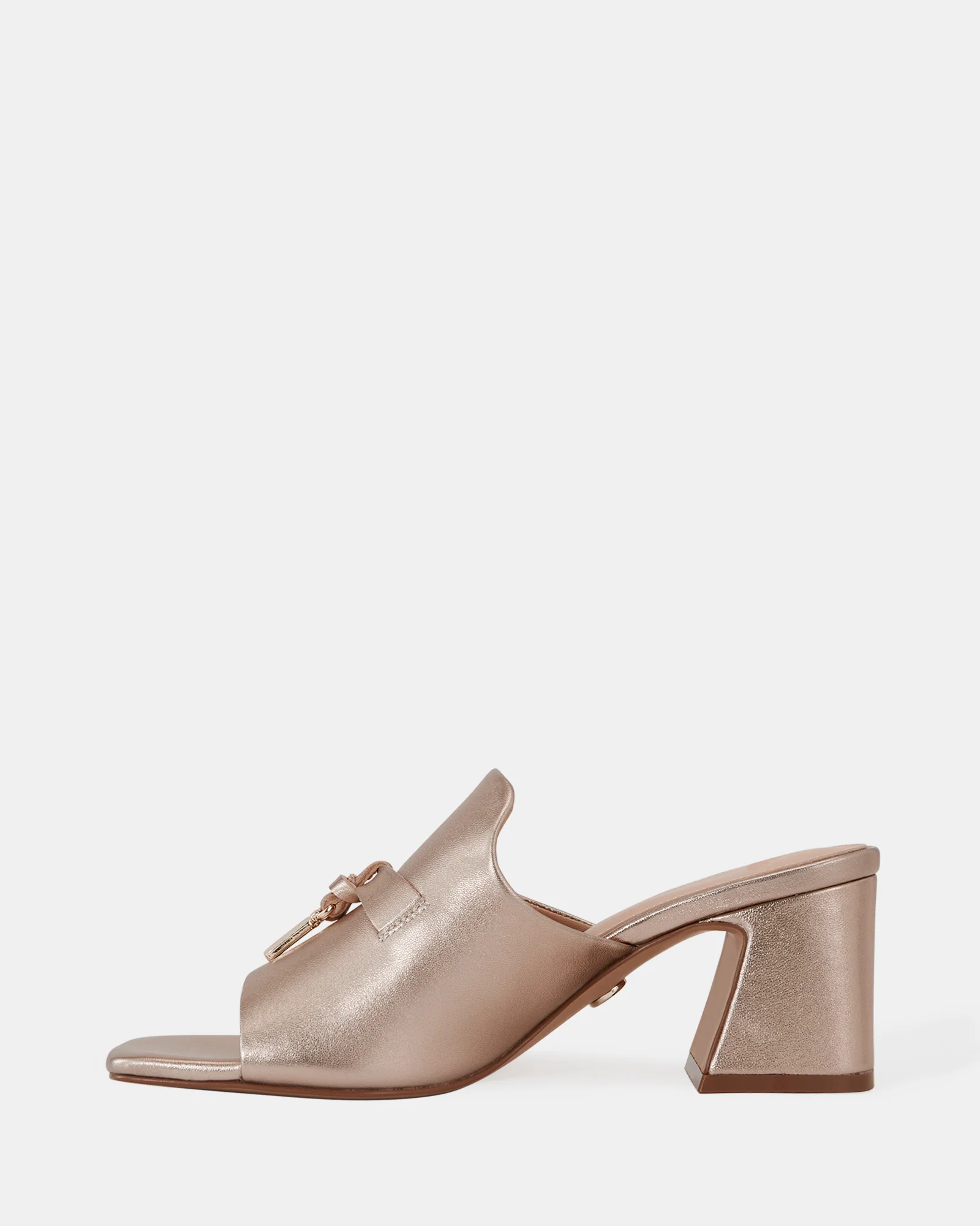 Mayse Champagne Pebble Leather Mule - Image 6