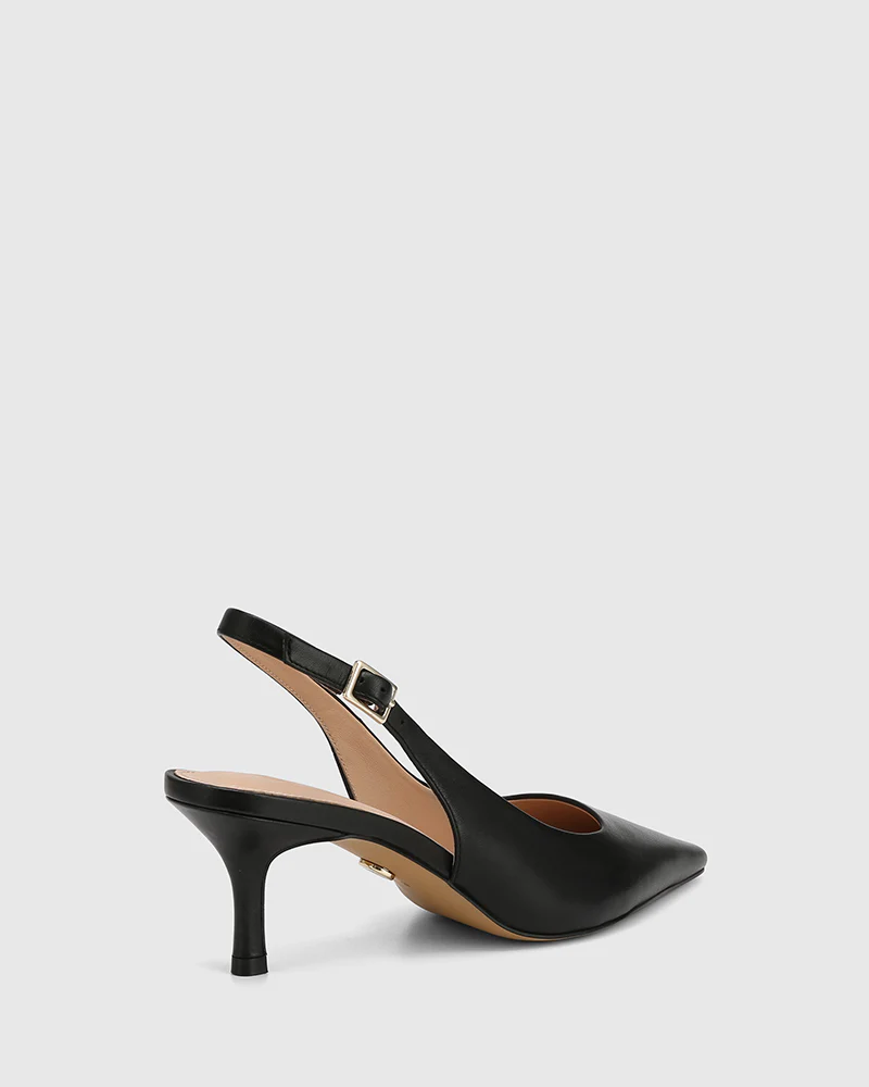 Mella Black Leather Slingback - Image 4