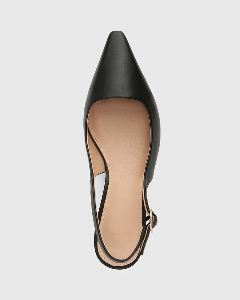 Mella Black Leather Slingback - Image 5