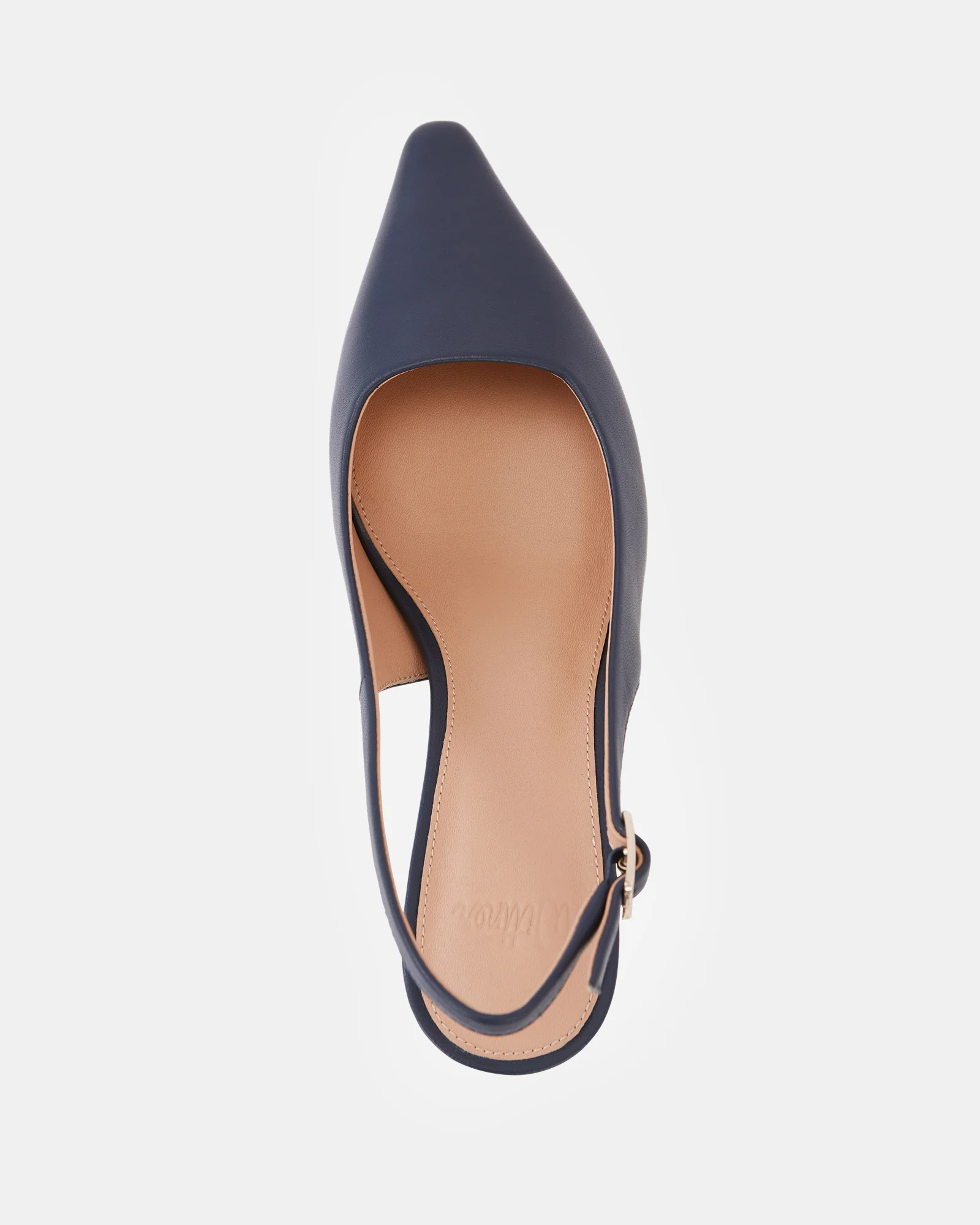 Mella Dark Navy Leather Slingback - Image 5