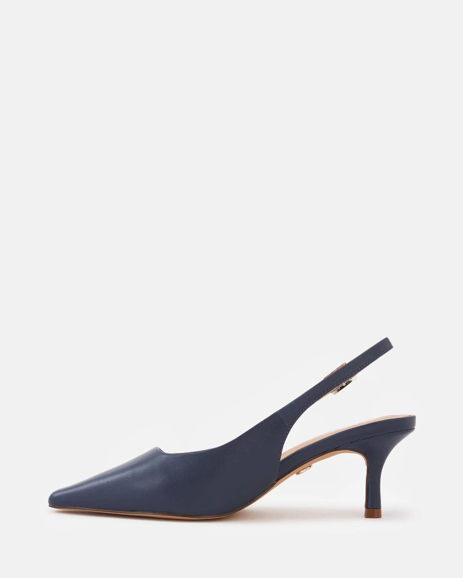 Mella Dark Navy Leather Slingback - Image 6