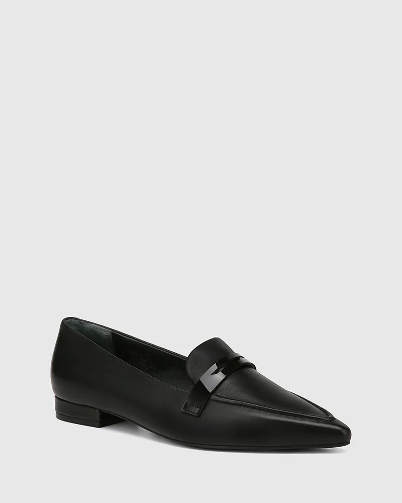 Moira Black Leather Loafer - Image 2
