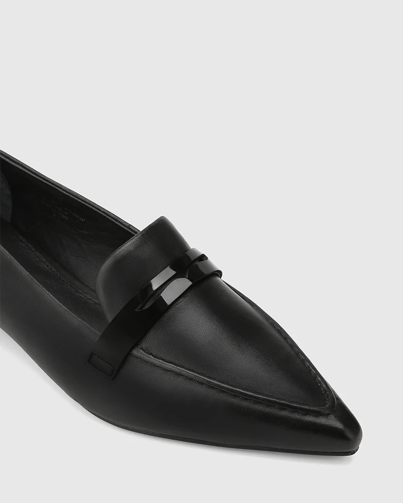 Moira Black Leather Loafer - Image 3