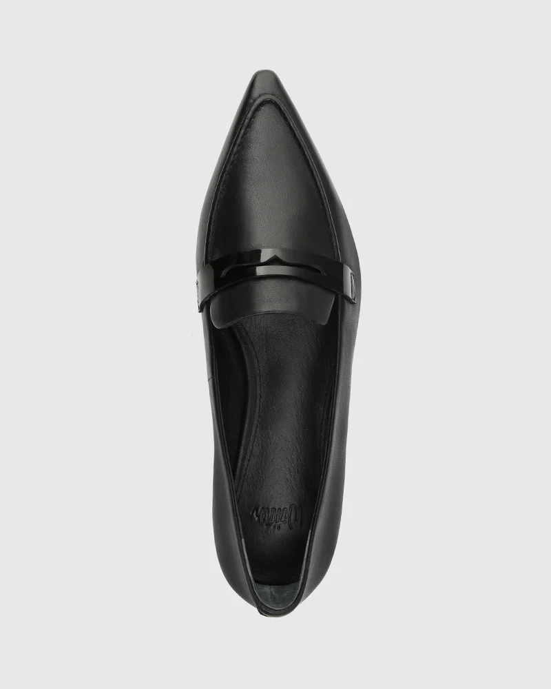 Moira Black Leather Loafer - Image 5