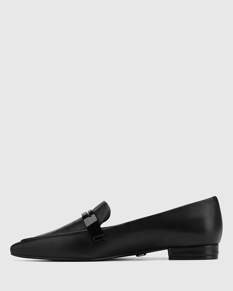 Moira Black Leather Loafer - Image 6
