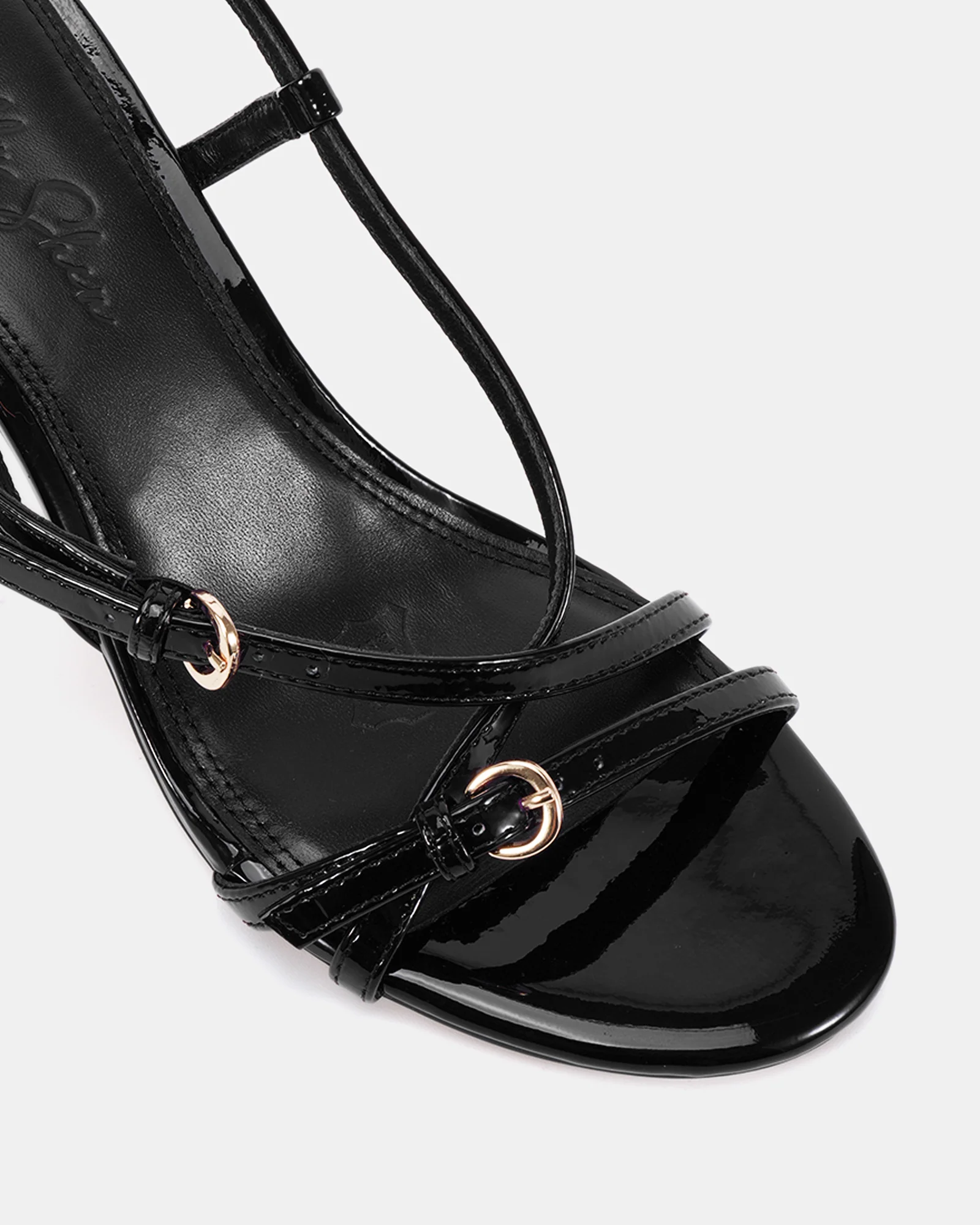 Nave Black Patent Leather Strappy Heel - Image 3