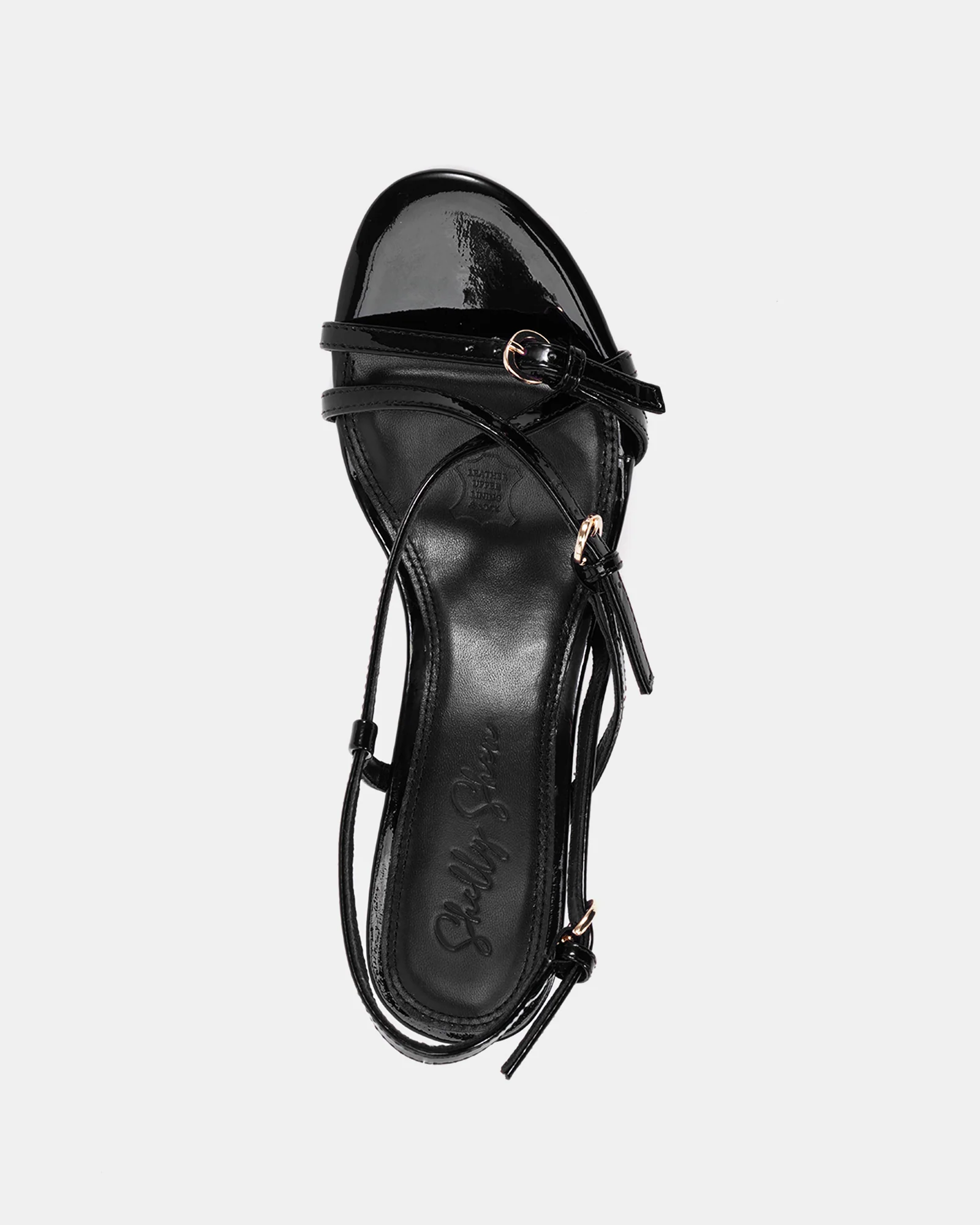 Nave Black Patent Leather Strappy Heel - Image 4