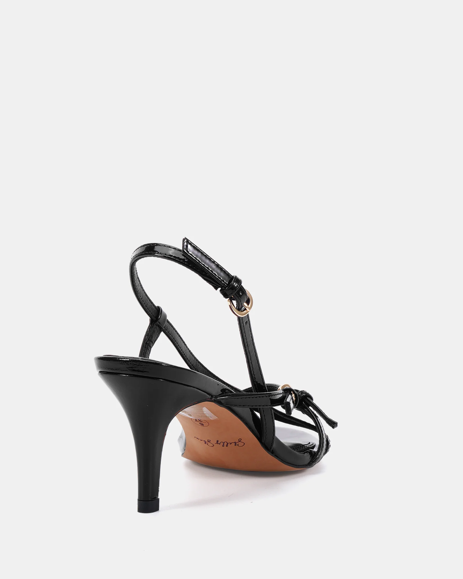 Nave Black Patent Leather Strappy Heel - Image 5