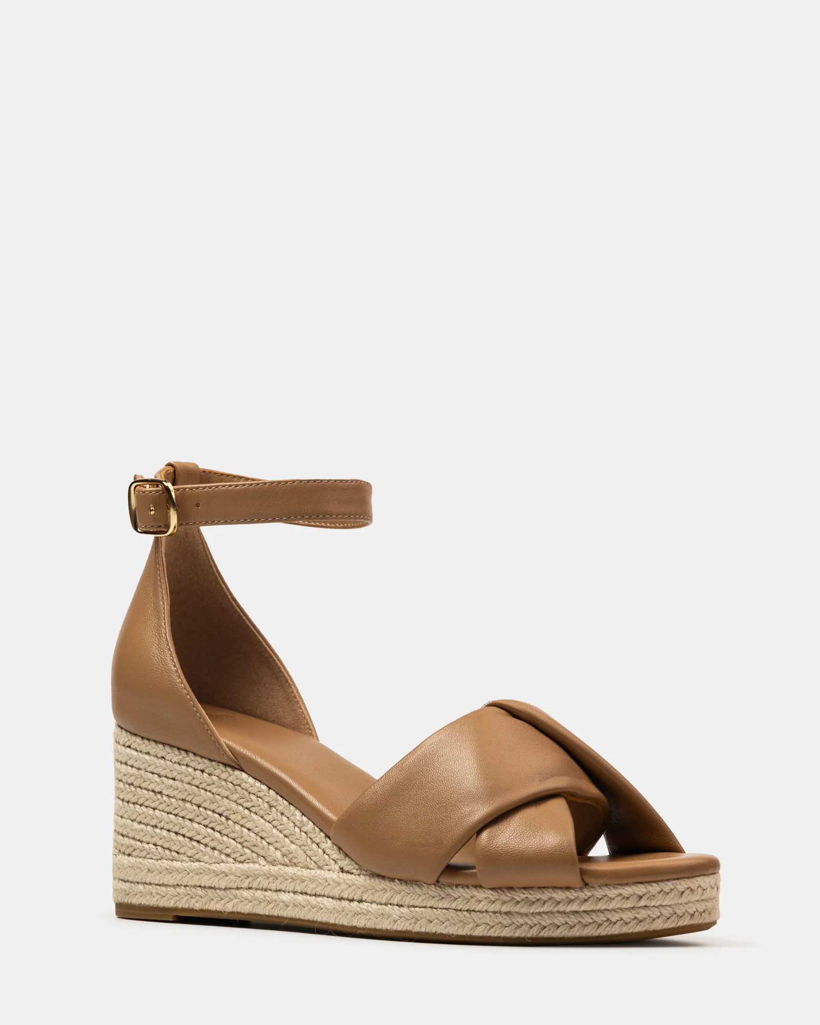 Niley Dark Sand Leather Espadrille Wedge - Image 2