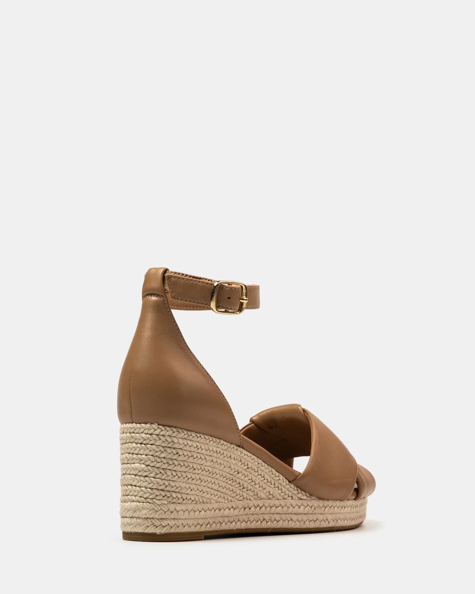 Niley Dark Sand Leather Espadrille Wedge - Image 4