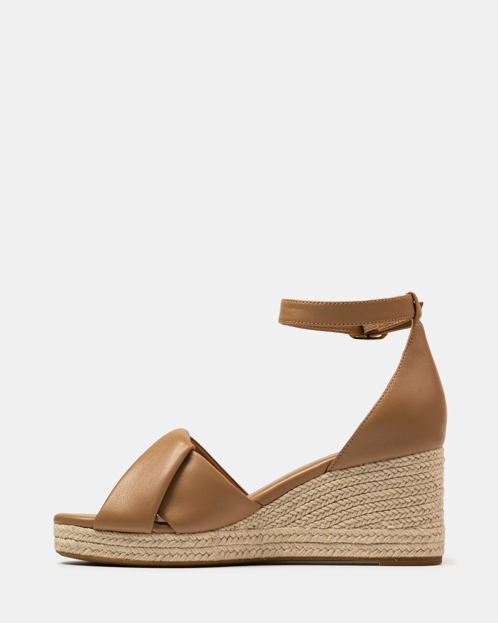 Niley Dark Sand Leather Espadrille Wedge - Image 6